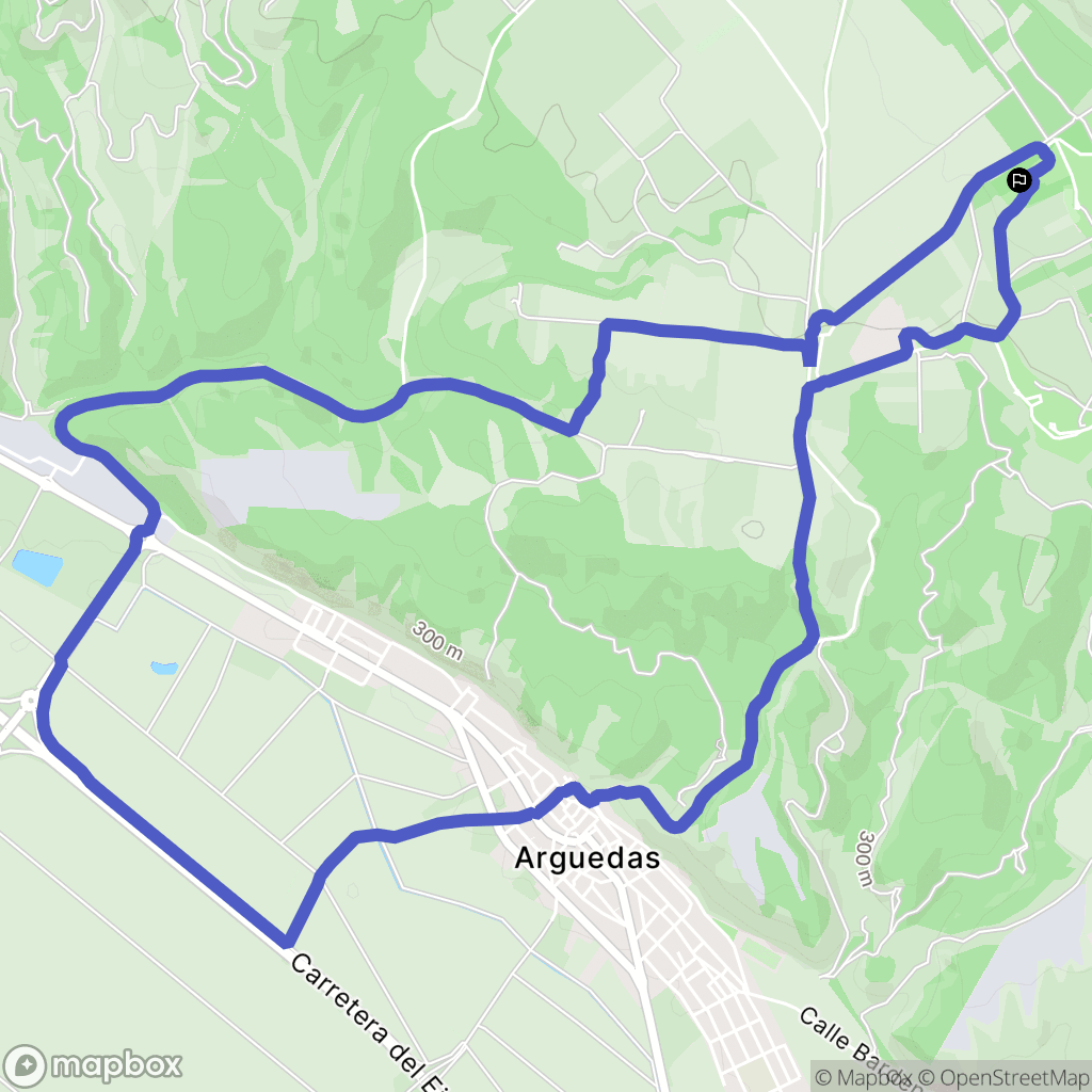 Arguedas : carte du parcours de randonnée - Spain