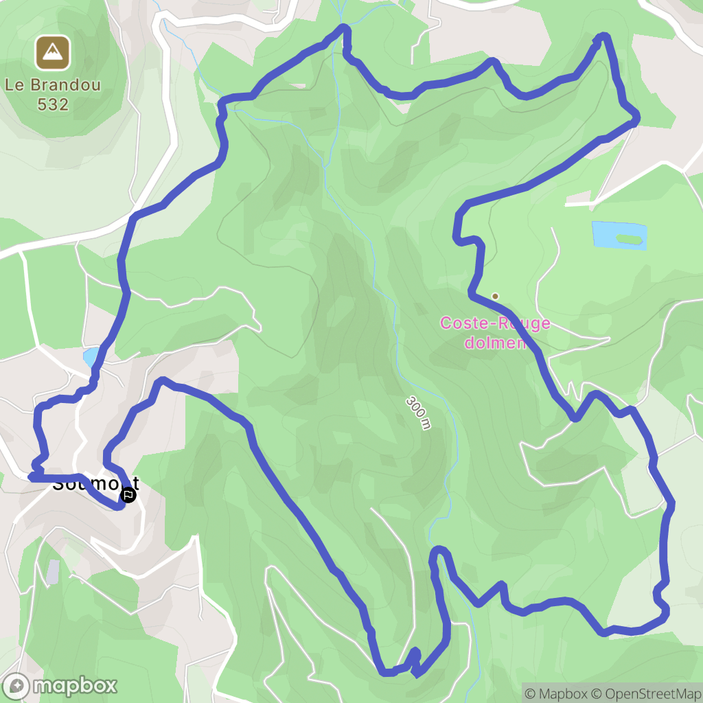 Soumont : carte du parcours de randonnée - France