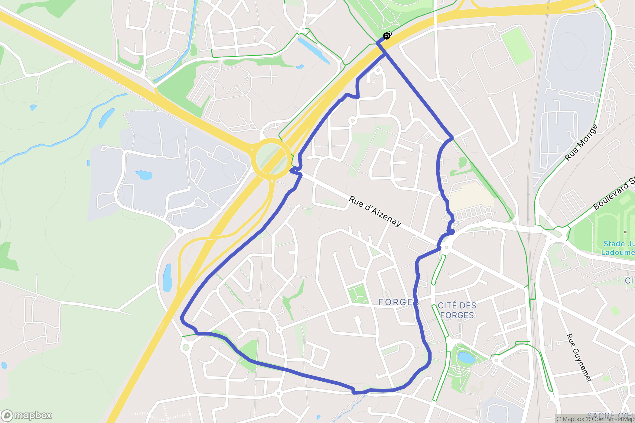 La Roche-sur-Yon : carte du parcours de randonnée - France