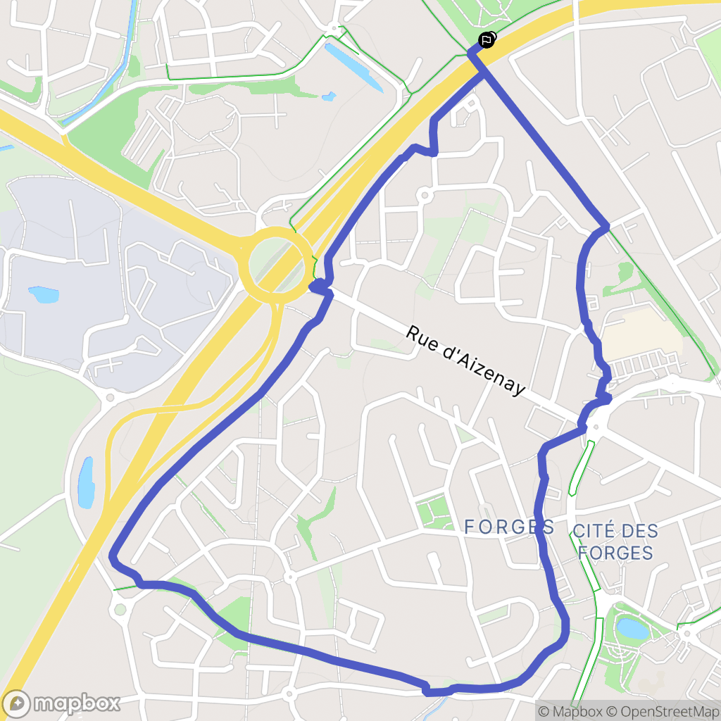 La Roche-sur-Yon : carte du parcours de randonnée - France