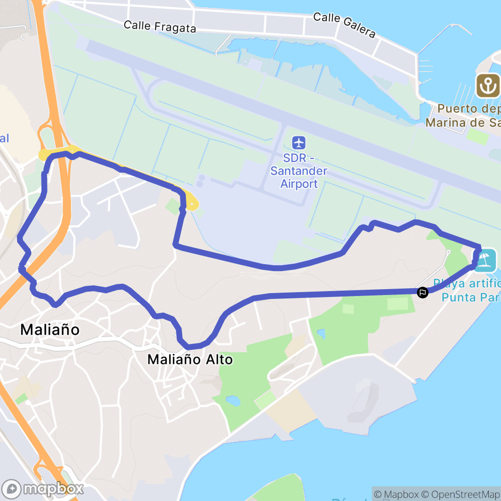 Maliaño : carte du parcours de randonnée - Spain