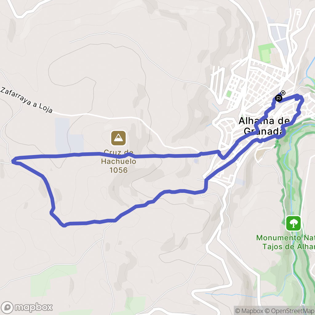 Alhama de Granada : carte du parcours de randonnée - Spain