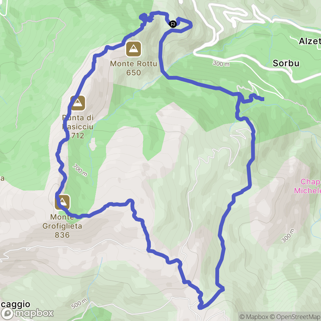 Luri : carte du parcours de randonnée - France