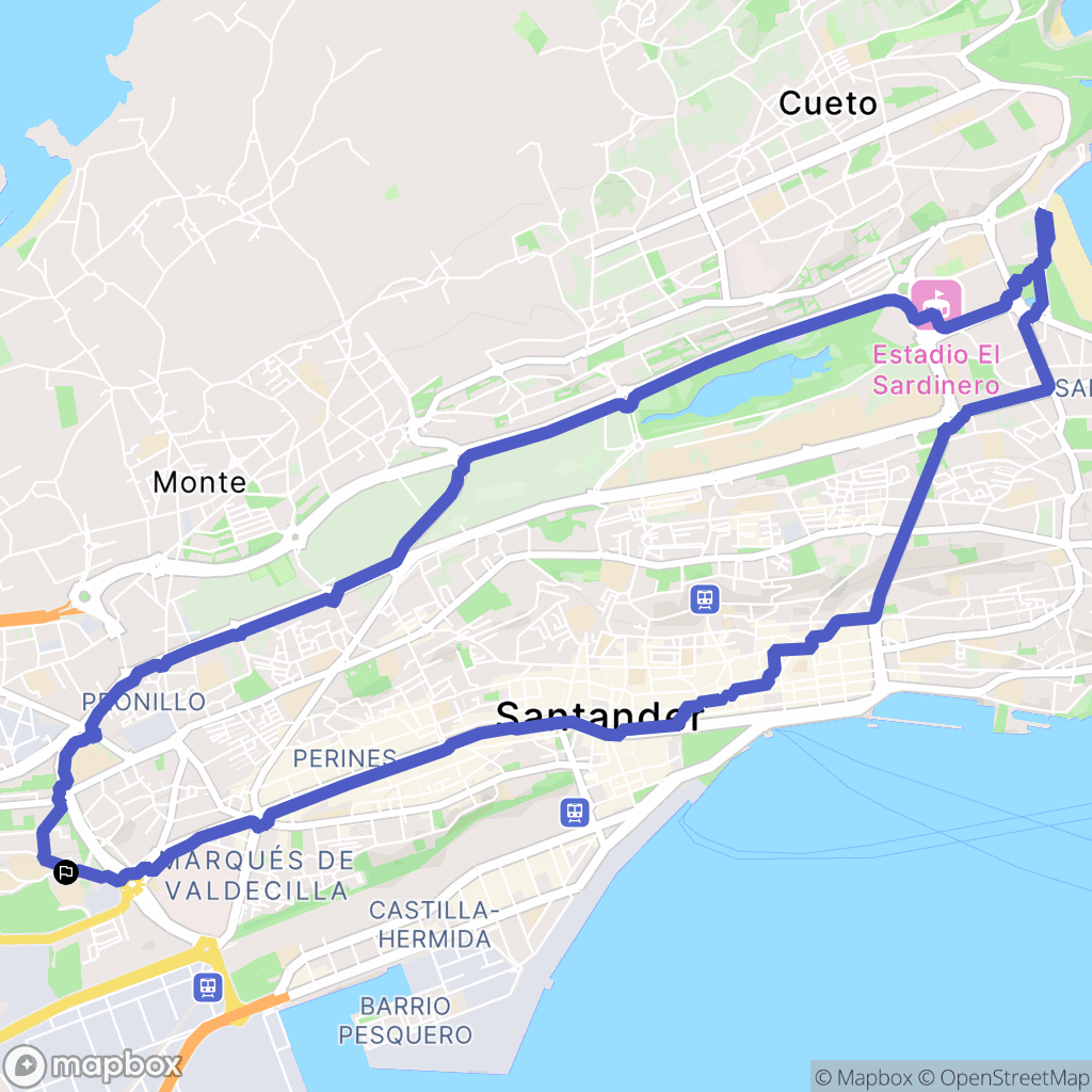 Santander : carte du parcours de randonnée - Spain
