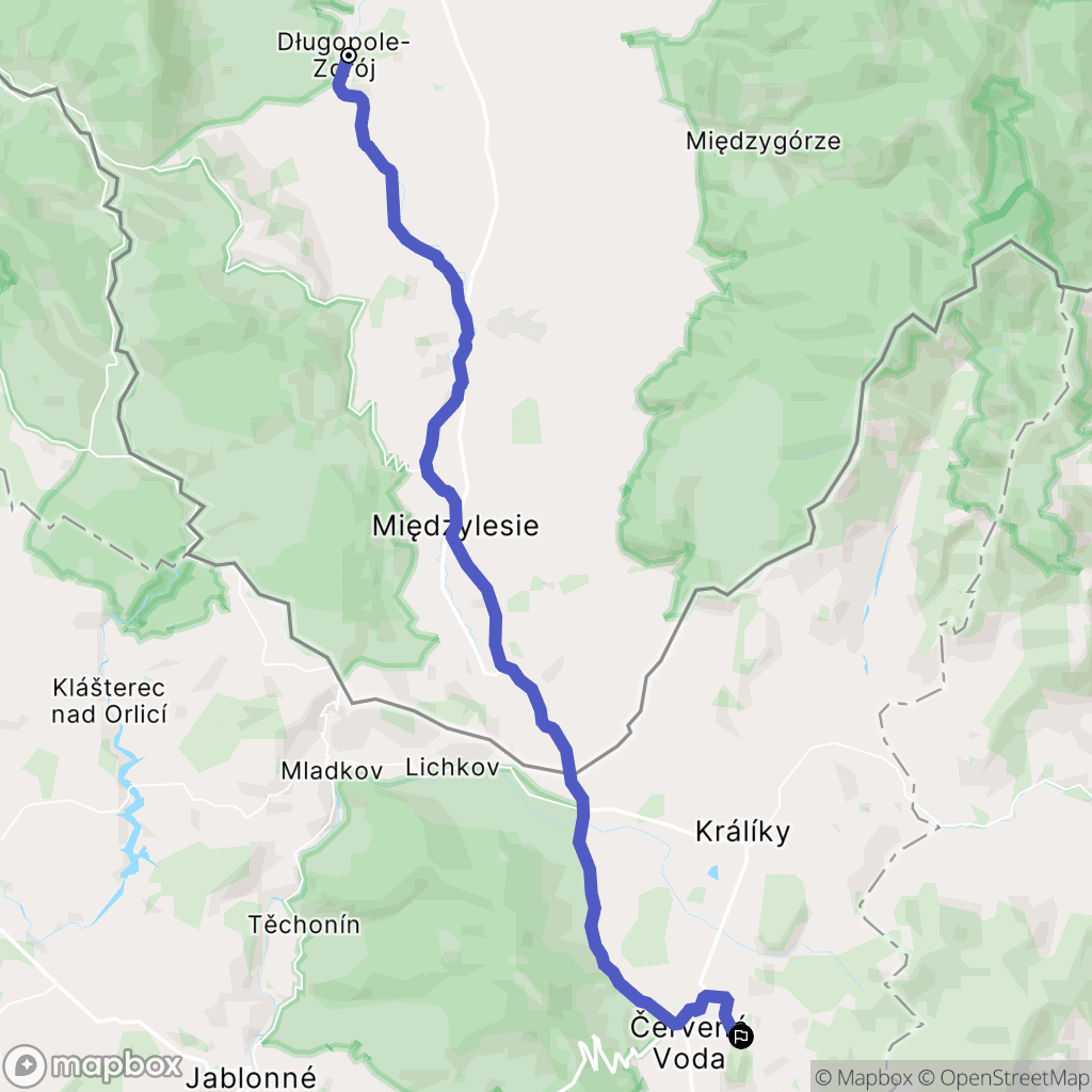 Długopole-Zdrój: mapa trasy - Poland