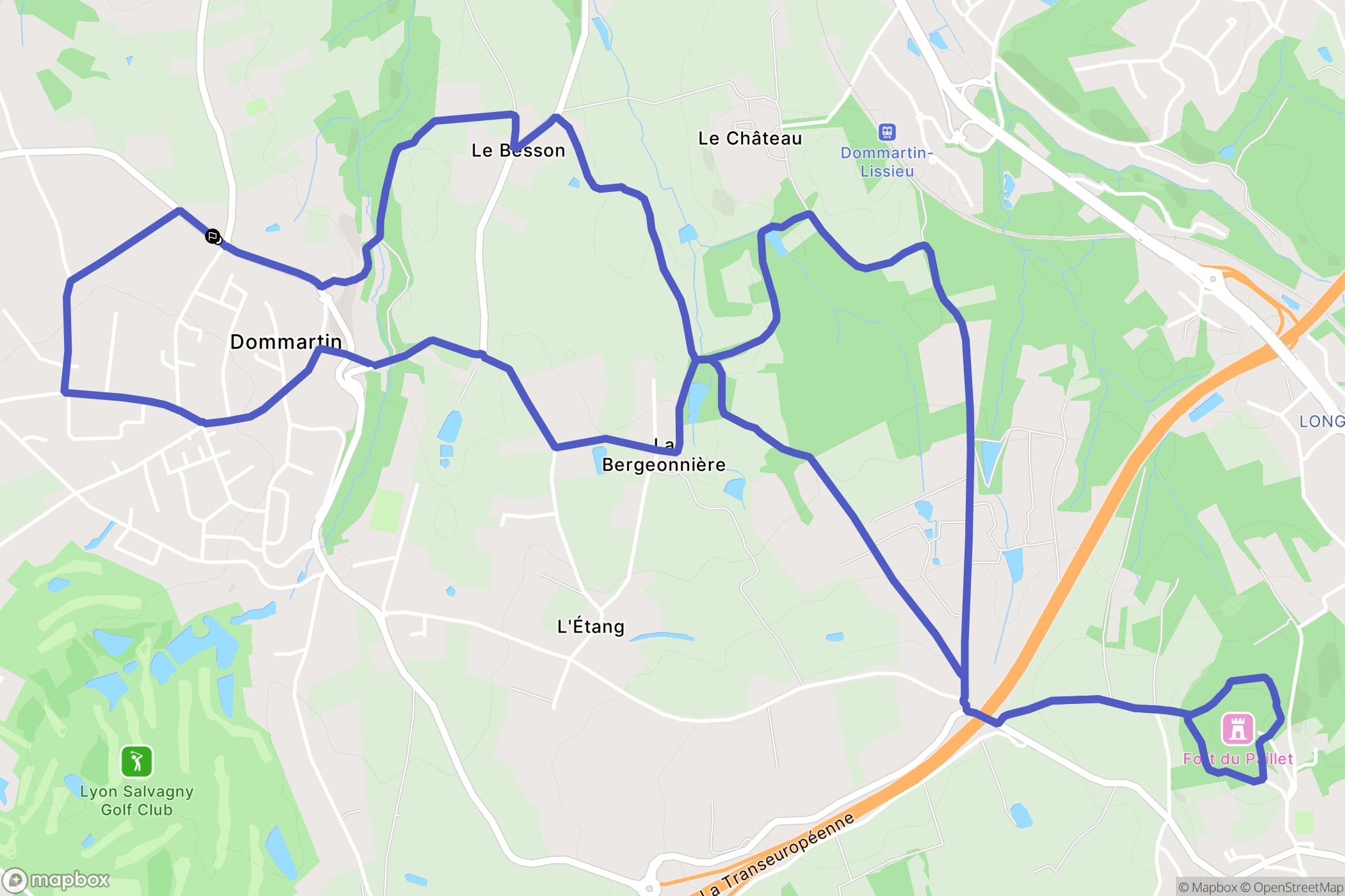 Dommartin : carte du parcours de randonnée - France