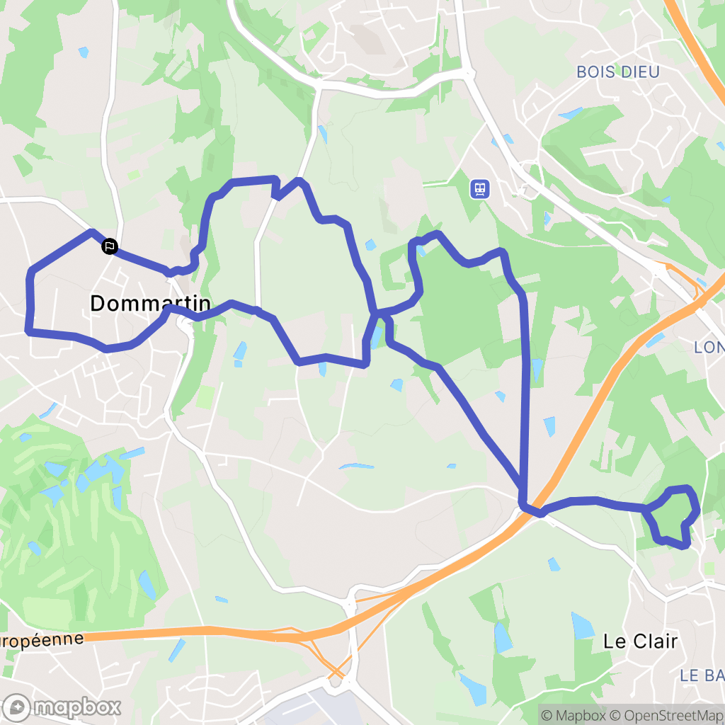 Dommartin : carte du parcours de randonnée - France