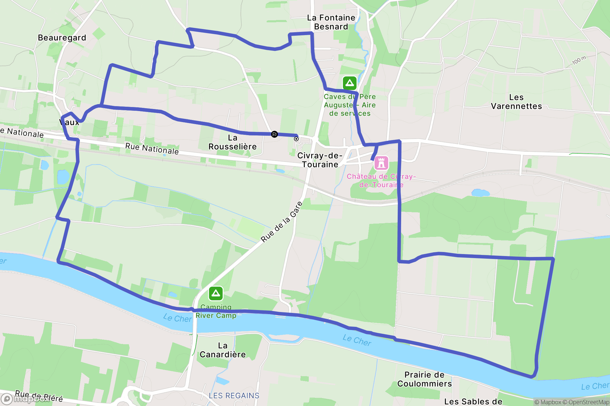 Civray-de-Touraine : carte du parcours de randonnée - France