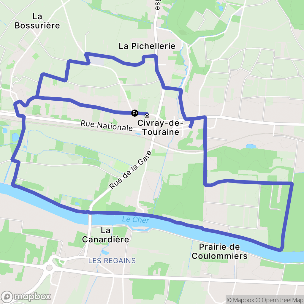 Civray-de-Touraine : carte du parcours de randonnée - France