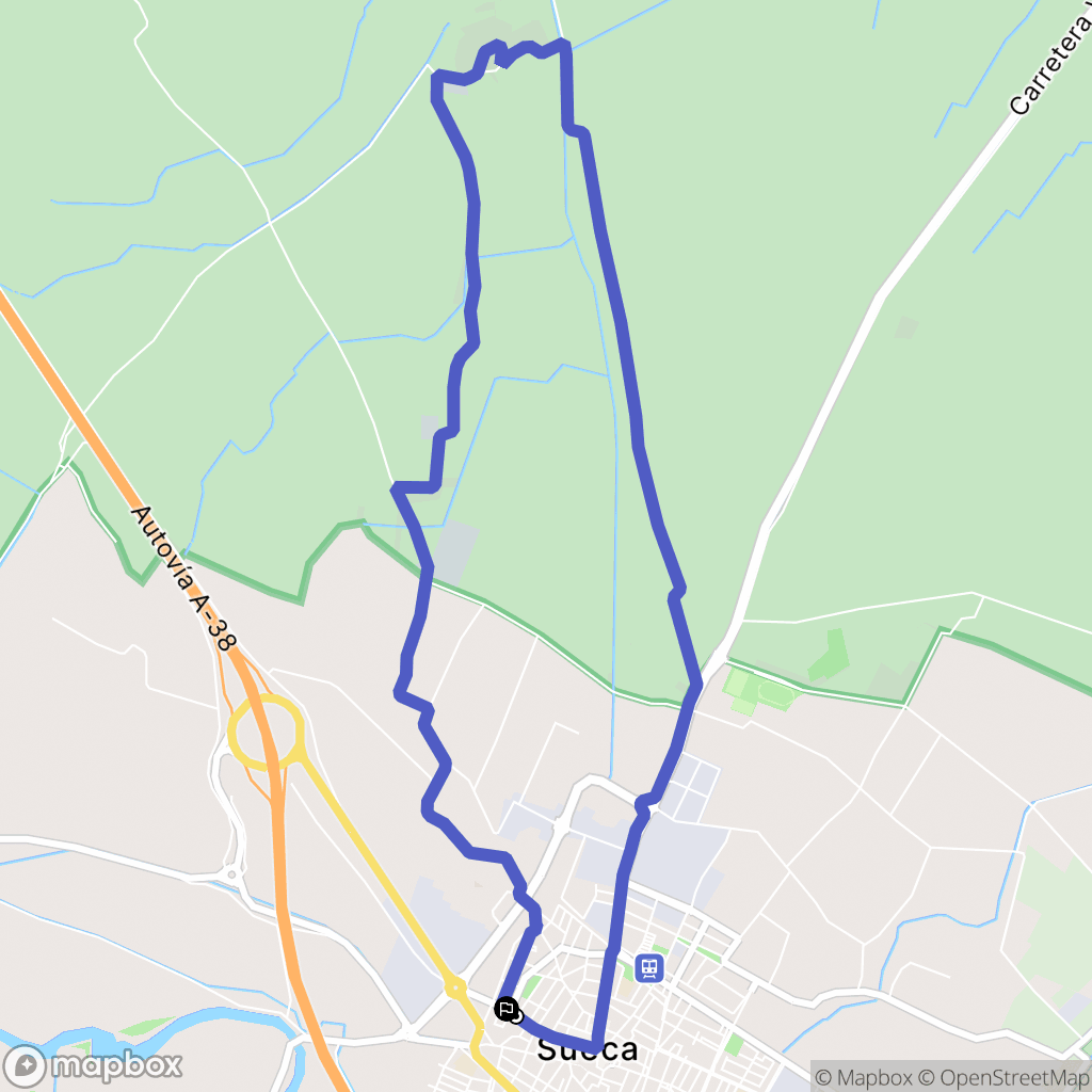 Sueca : carte du parcours de randonnée - Spain
