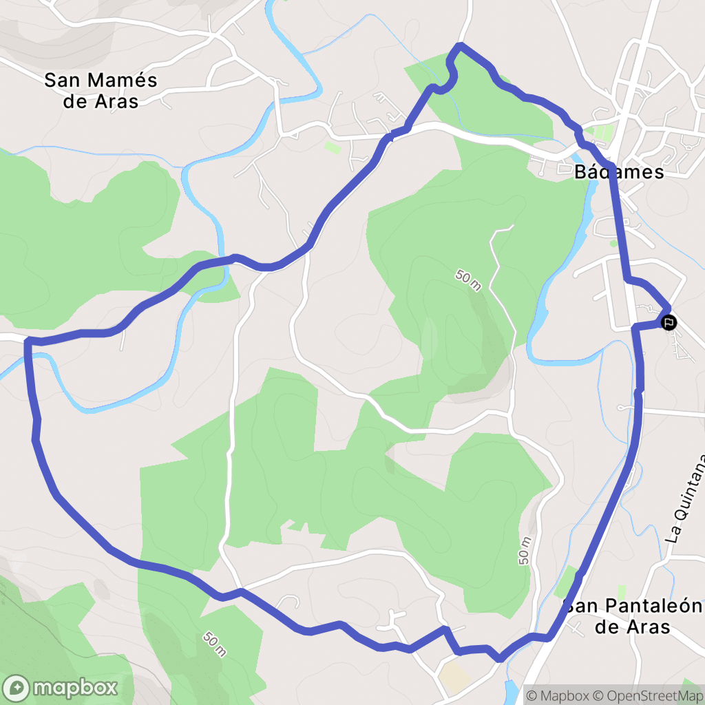Bádames : carte du parcours de randonnée - Spain