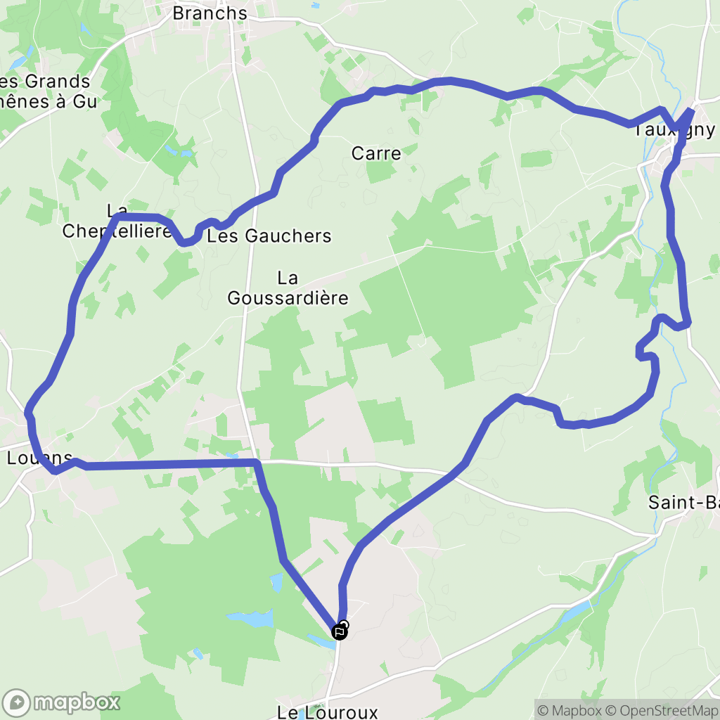 Le Louroux : carte du parcours de randonnée - France