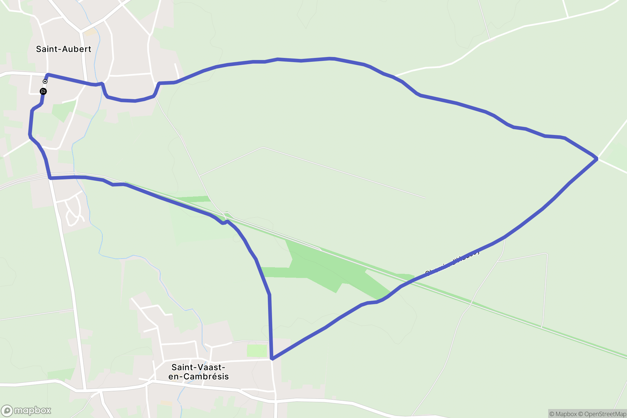 Saint-Aubert : carte du parcours de randonnée - France