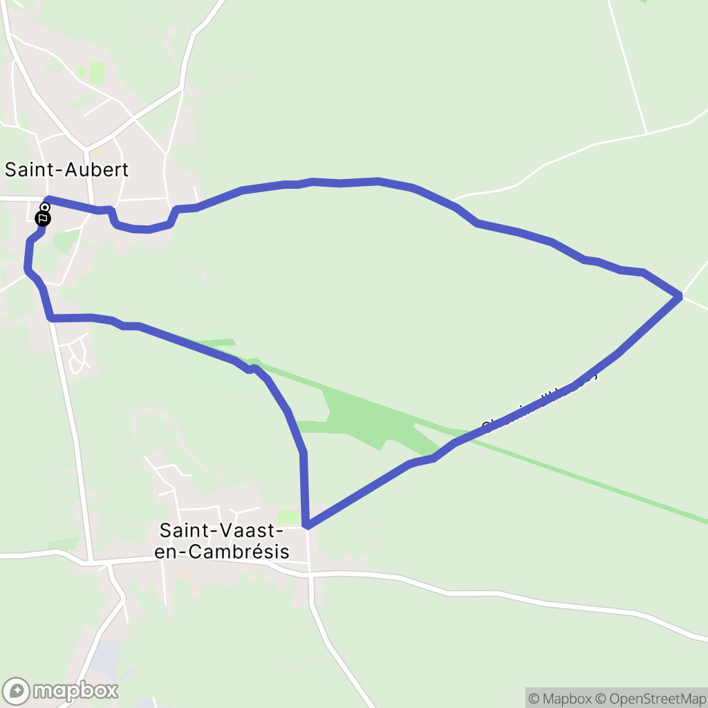 Saint-Aubert : carte du parcours de randonnée - France