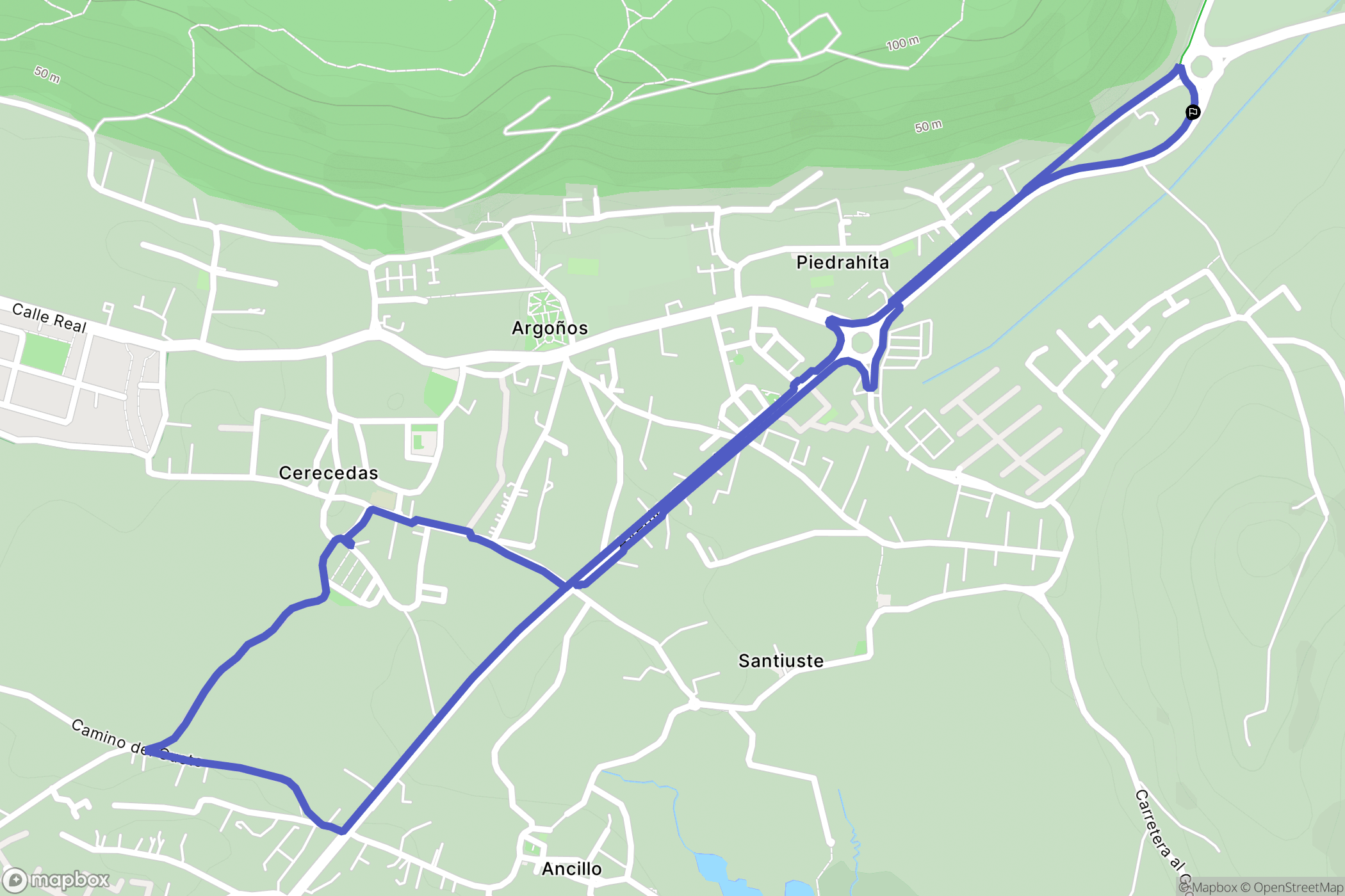 Piedrahita : carte du parcours de randonnée - Spain