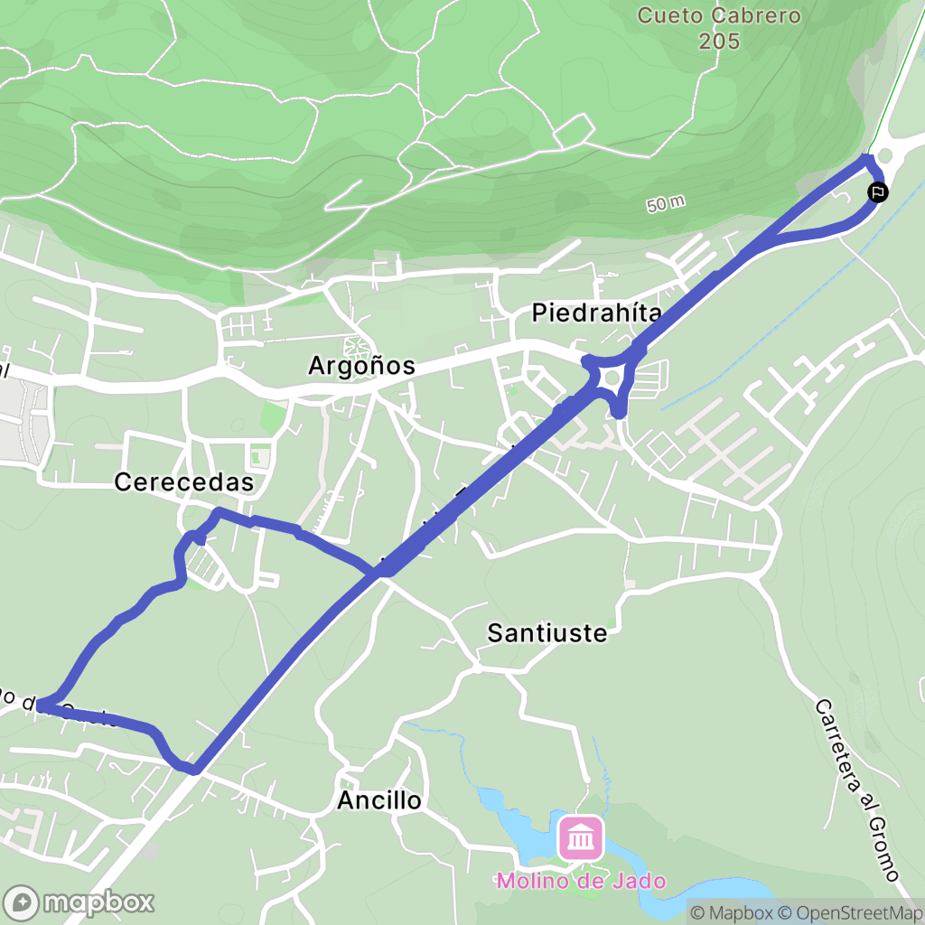 Piedrahita : carte du parcours de randonnée - Spain