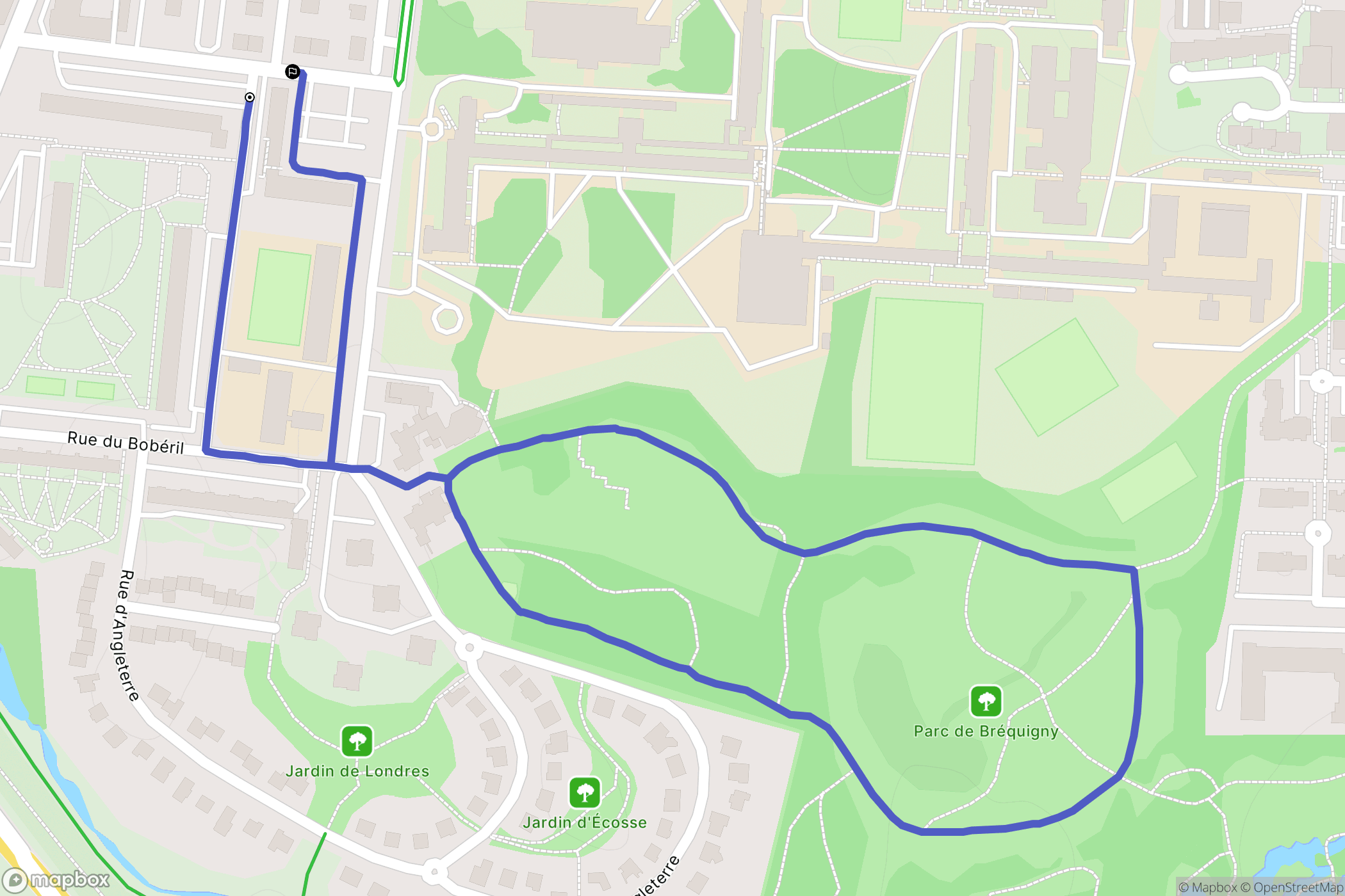 Rennes : carte du parcours de randonnée - France