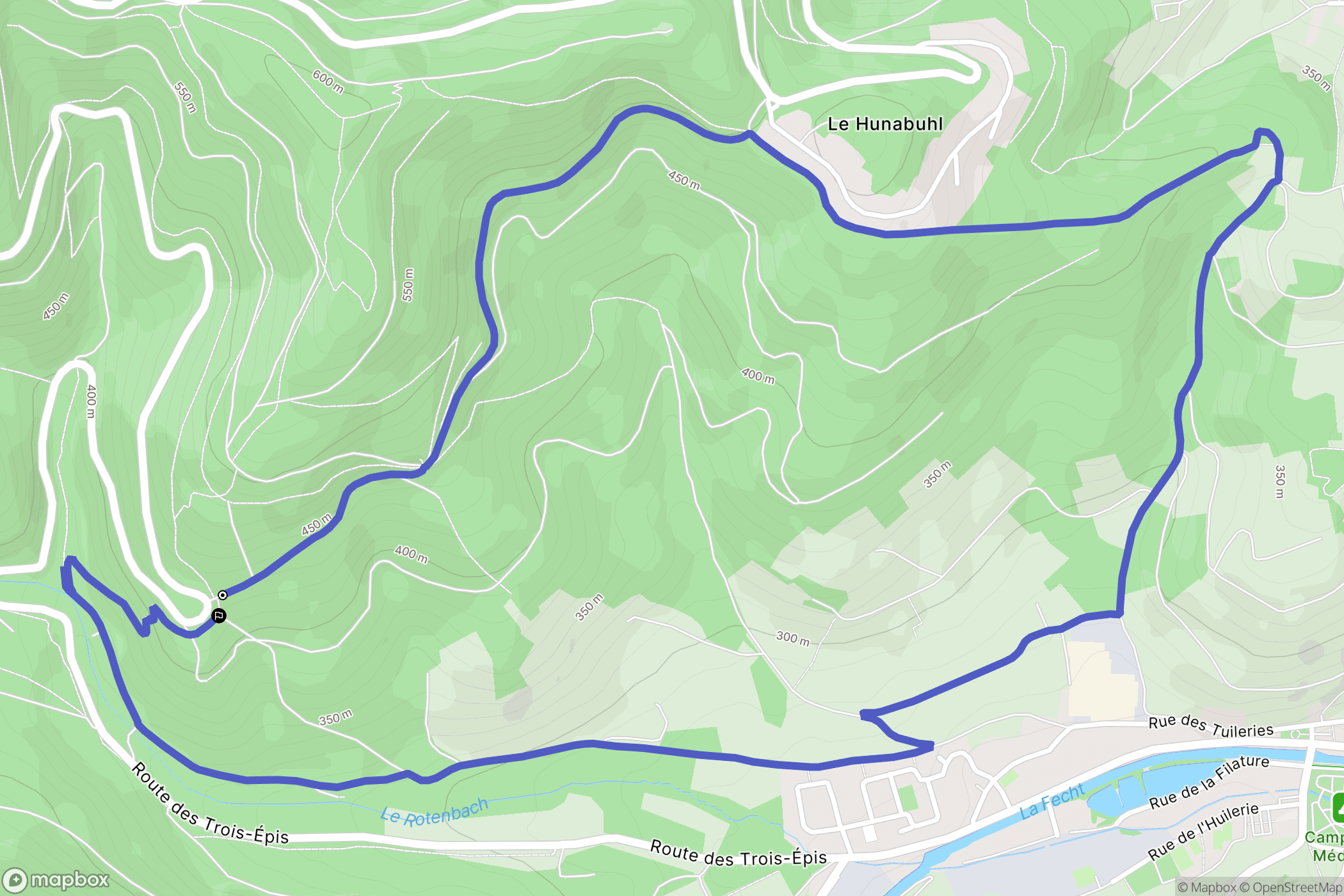 Turckheim : carte du parcours de randonnée - France