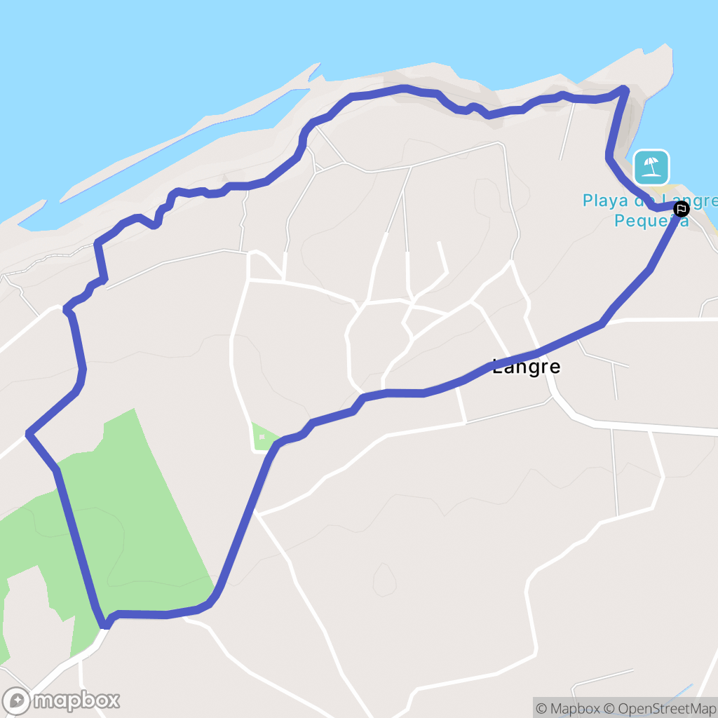 Langre : carte du parcours de randonnée - Spain