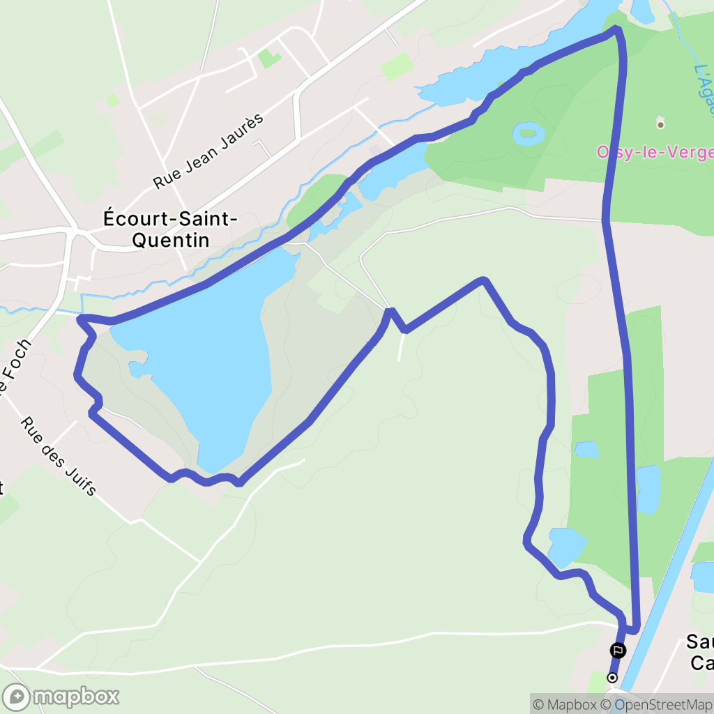 Sauchy-Cauchy : carte du parcours de randonnée - France