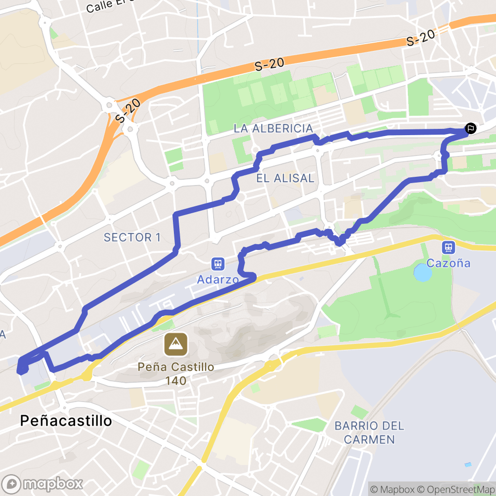 Santander : carte du parcours de randonnée - Spain