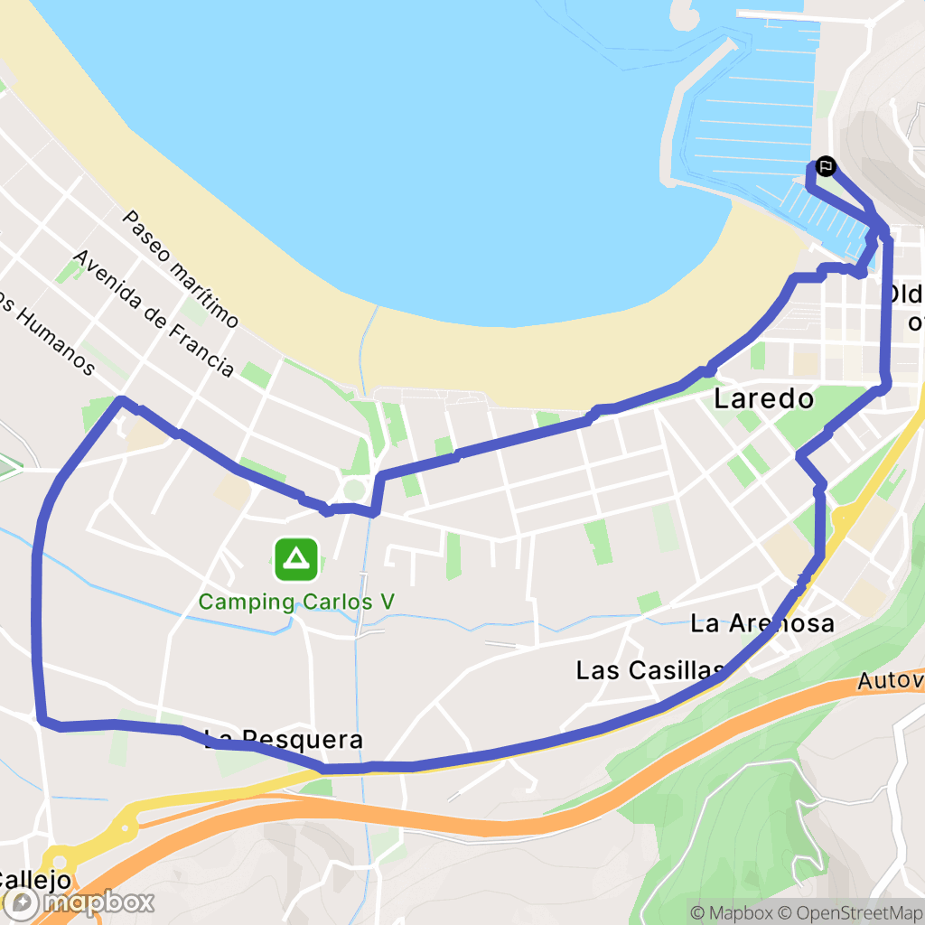Laredo : carte du parcours de randonnée - Spain