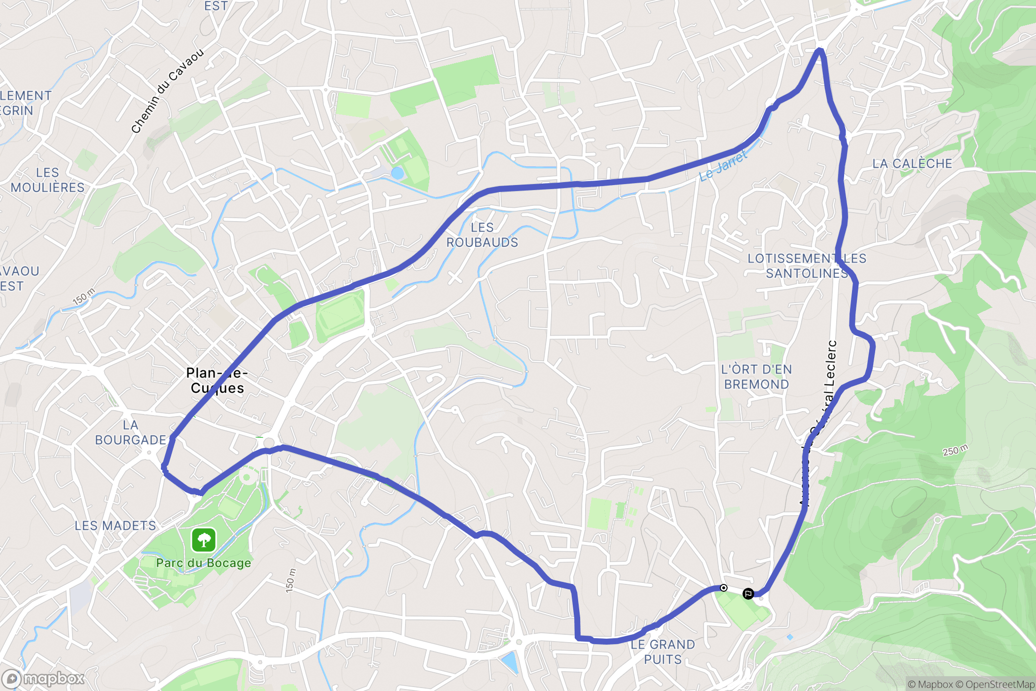 Allauch : carte du parcours de randonnée - France