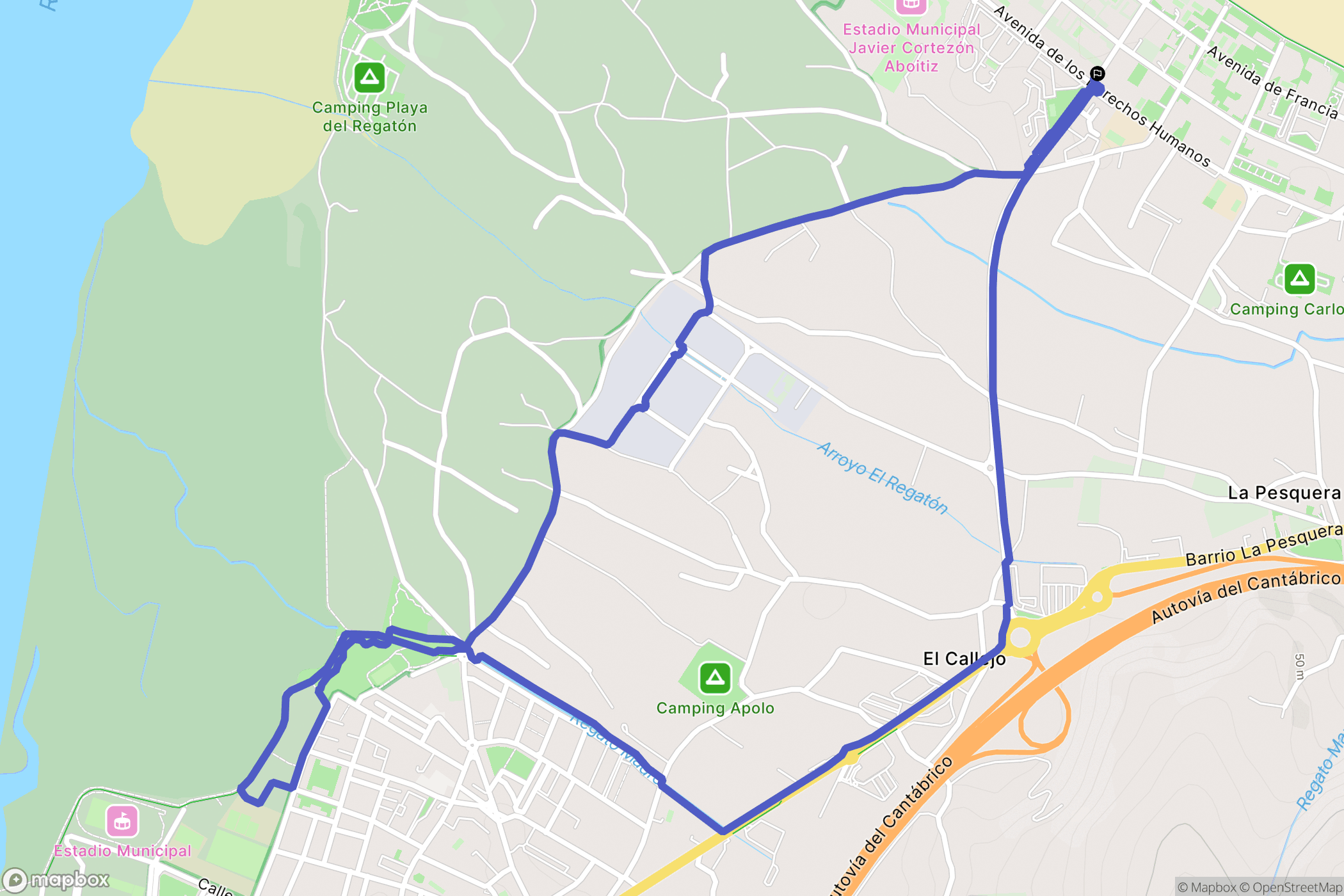 Laredo : carte du parcours de randonnée - Spain