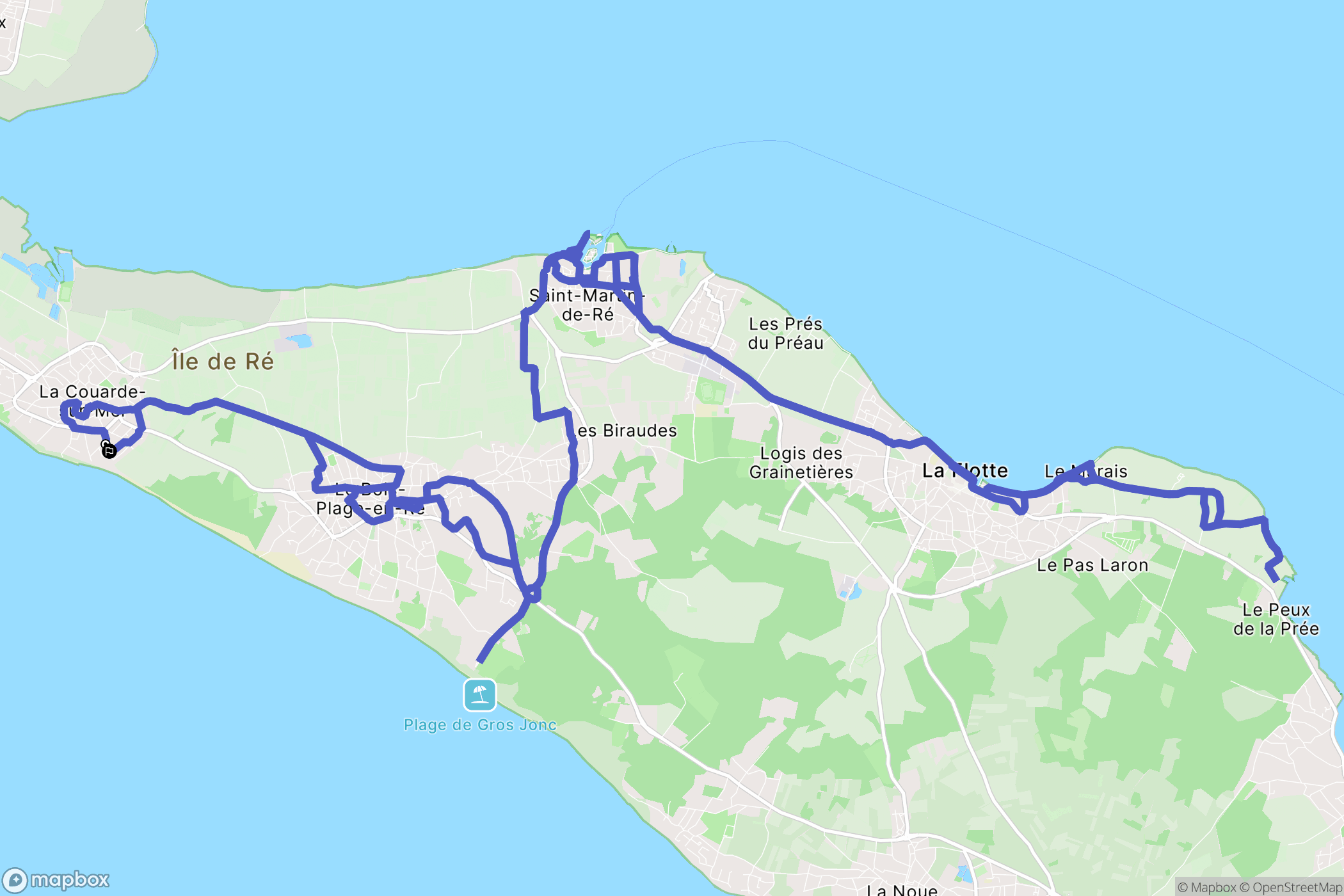 La Couarde-sur-Mer : carte du parcours de randonnée - France