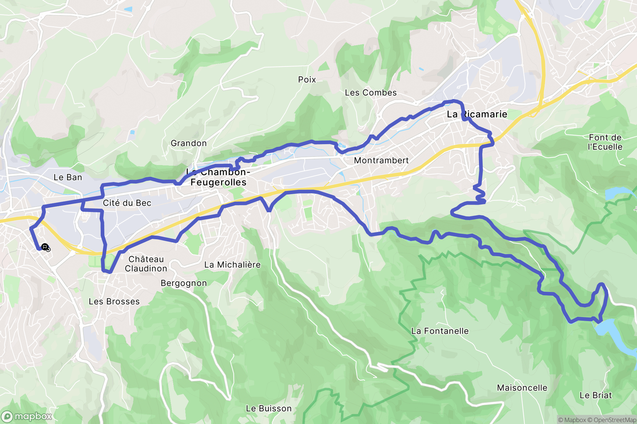 Firminy : carte du parcours de randonnée - France