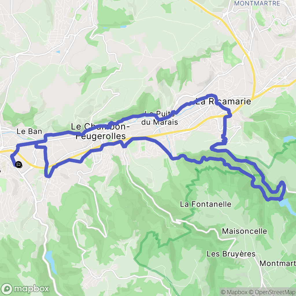 Firminy : carte du parcours de randonnée - France