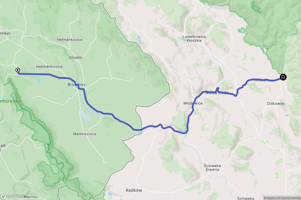Jetřichov: mapa trasy - Czechia