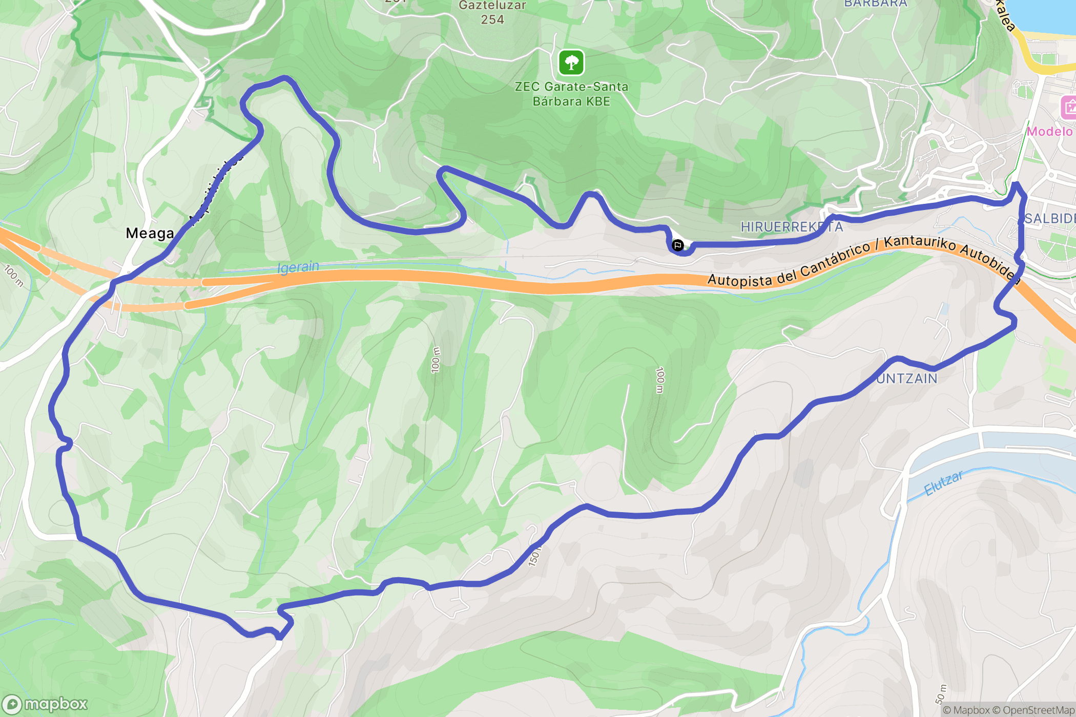 Zarautz : carte du parcours de randonnée - Spain