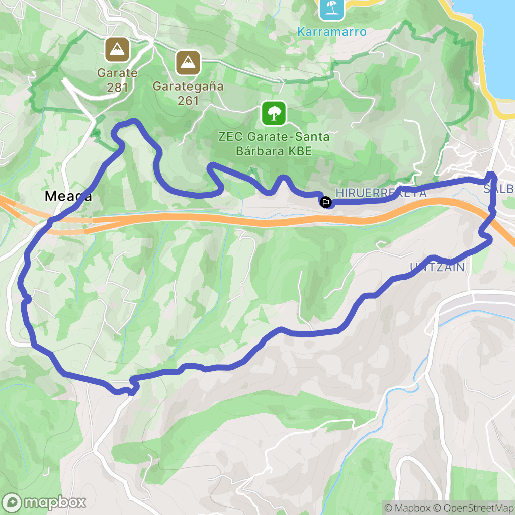 Zarautz : carte du parcours de randonnée - Spain