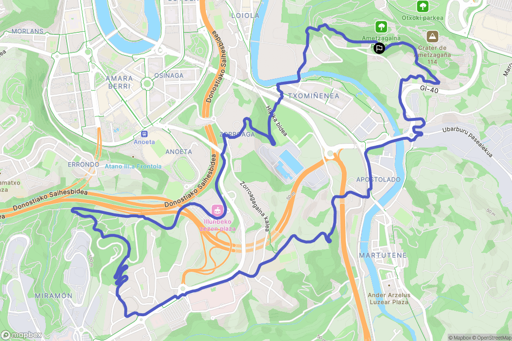 : carte du parcours de randonnée - Spain