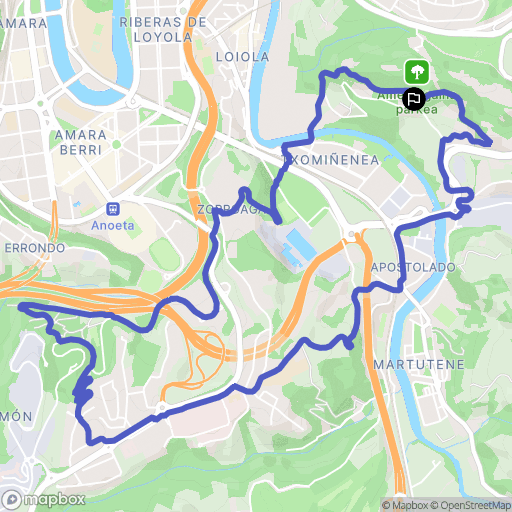 : carte du parcours de randonnée - Spain