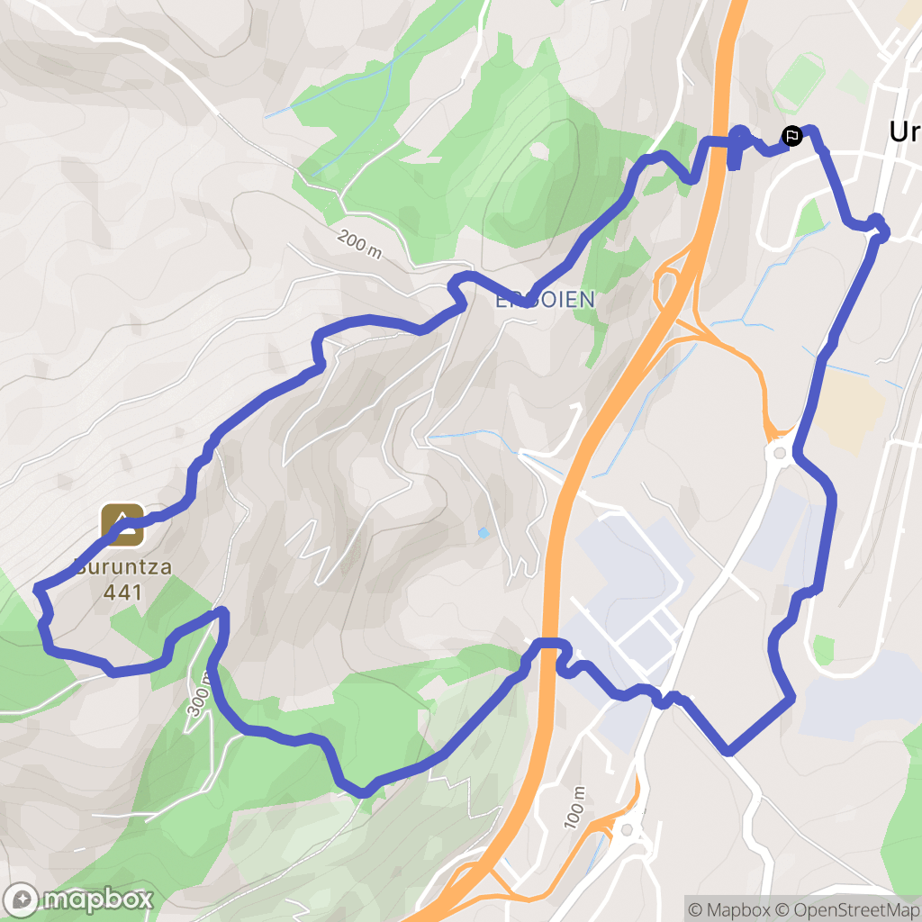 Urnieta : carte du parcours de randonnée - Spain