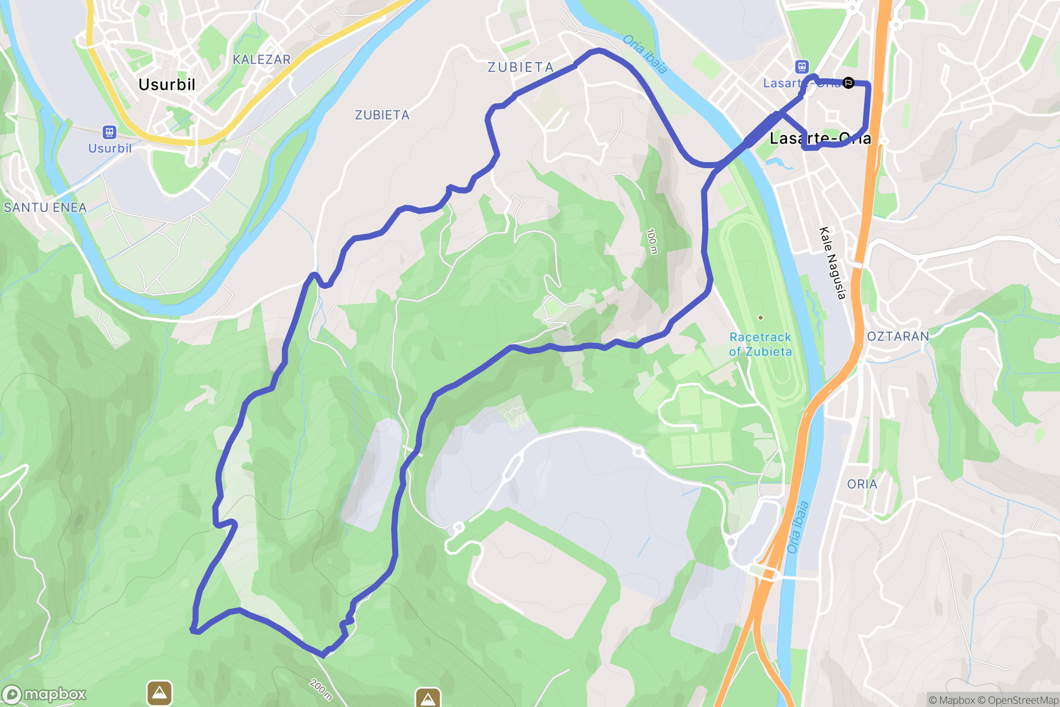 Lasarte-Oria : carte du parcours de randonnée - Spain