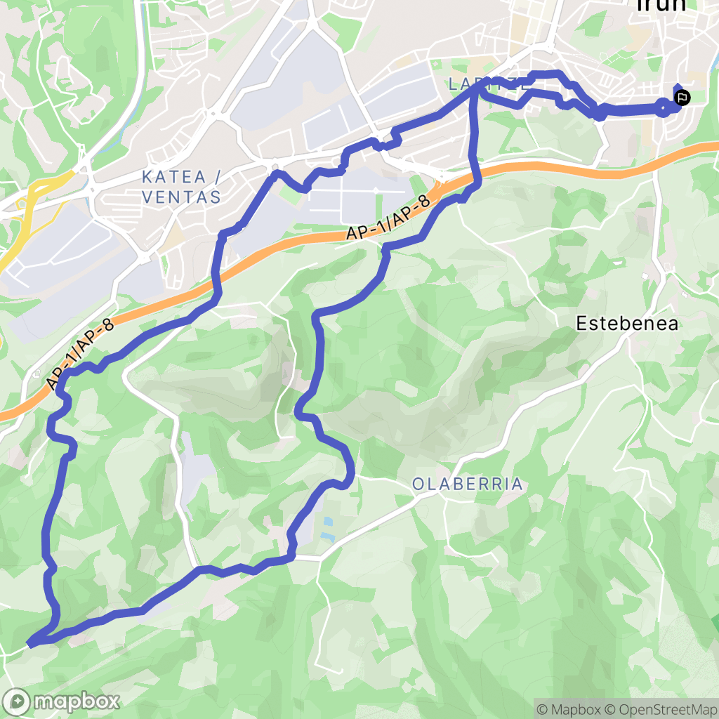 Irun : carte du parcours de randonnée - Spain