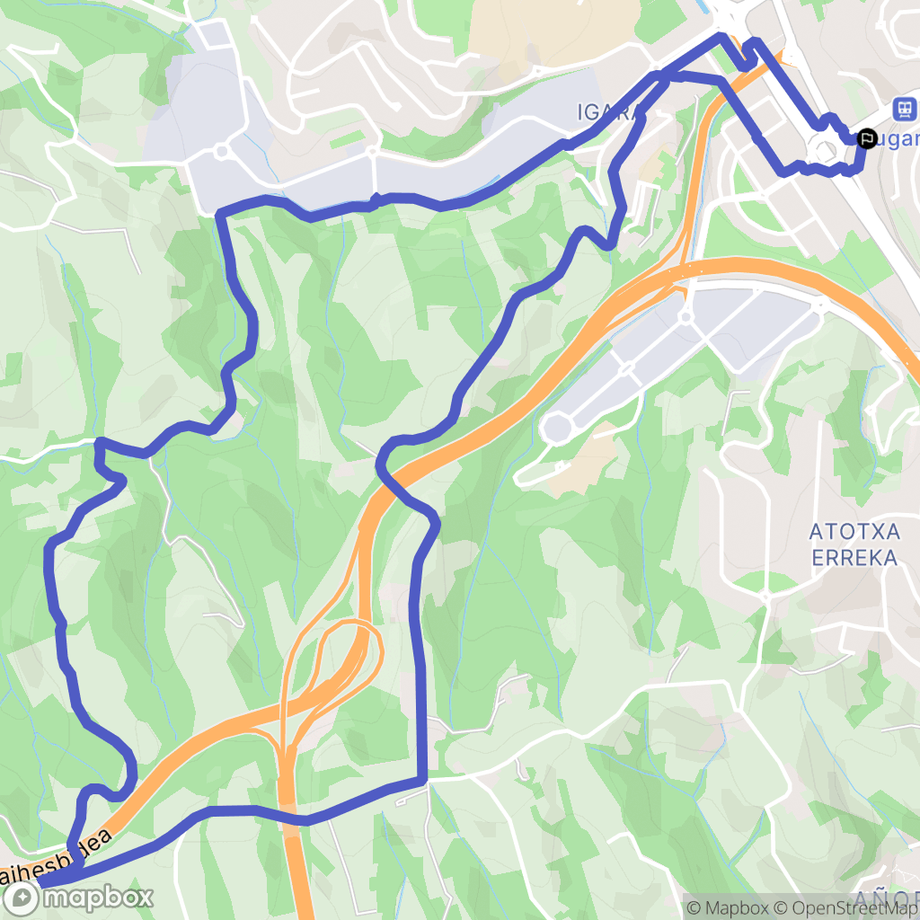 Donostia : carte du parcours de randonnée - Spain