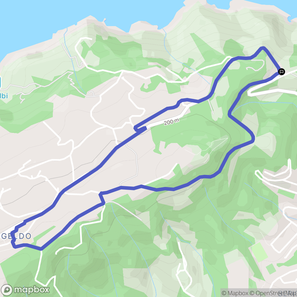 Donostia : carte du parcours de randonnée - Spain