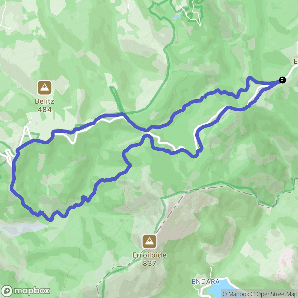Irún : carte du parcours de randonnée - Spain
