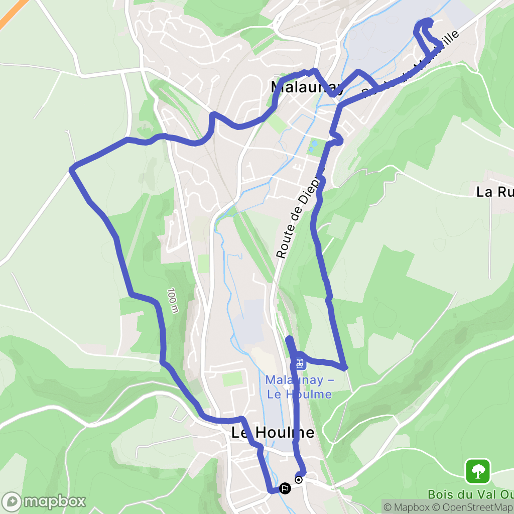 Le Houlme : carte du parcours de randonnée - France
