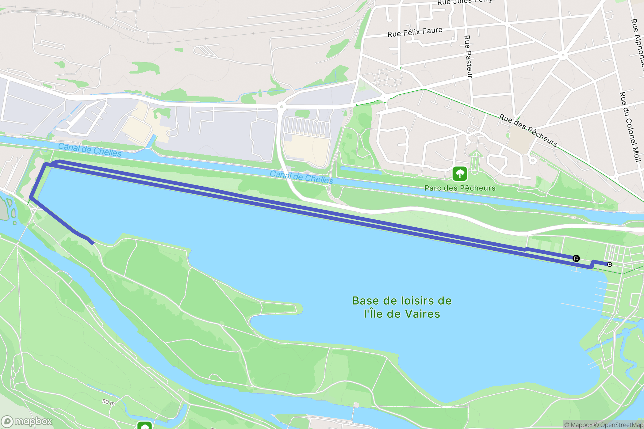 Vaires-sur-Marne : carte du parcours de randonnée - France