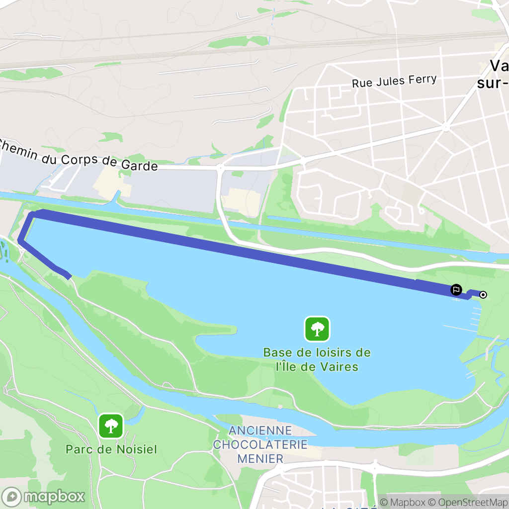 Vaires-sur-Marne : carte du parcours de randonnée - France