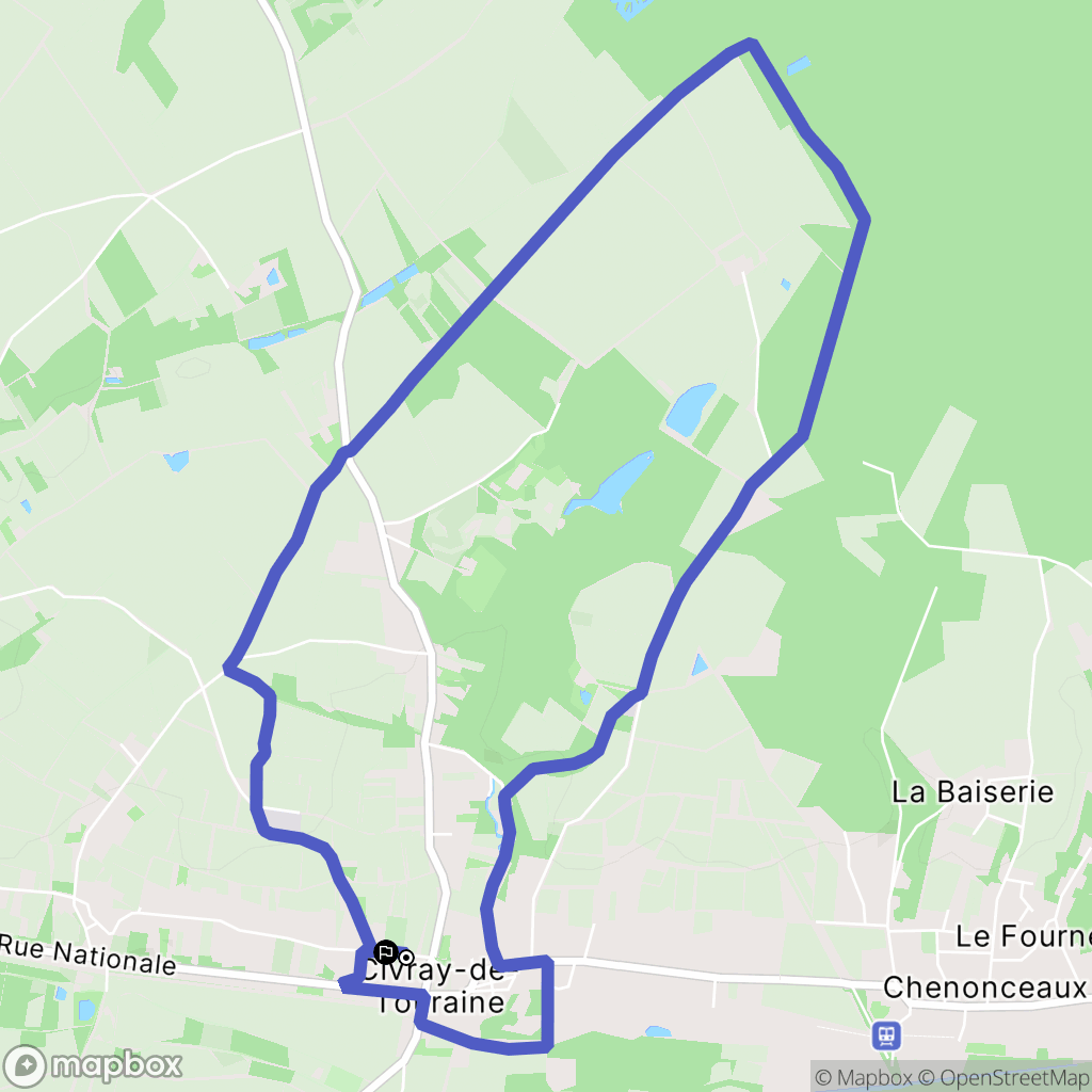Civray-de-Touraine : carte du parcours de randonnée - France