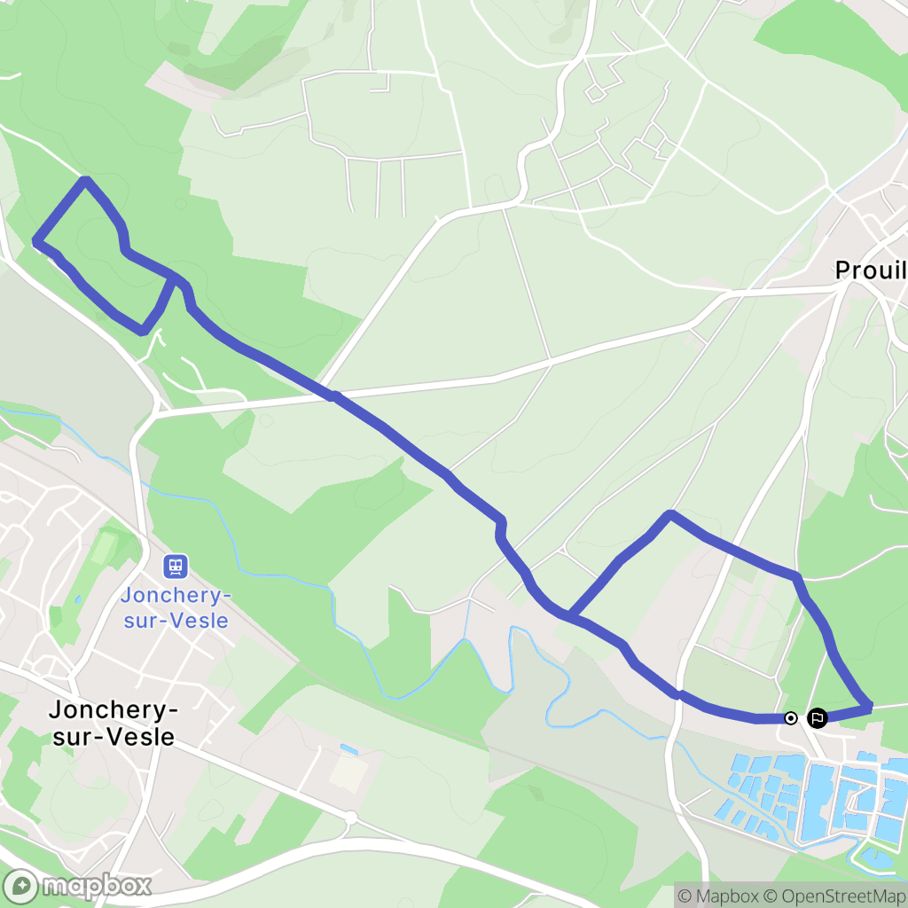 Prouilly : carte du parcours de randonnée - France