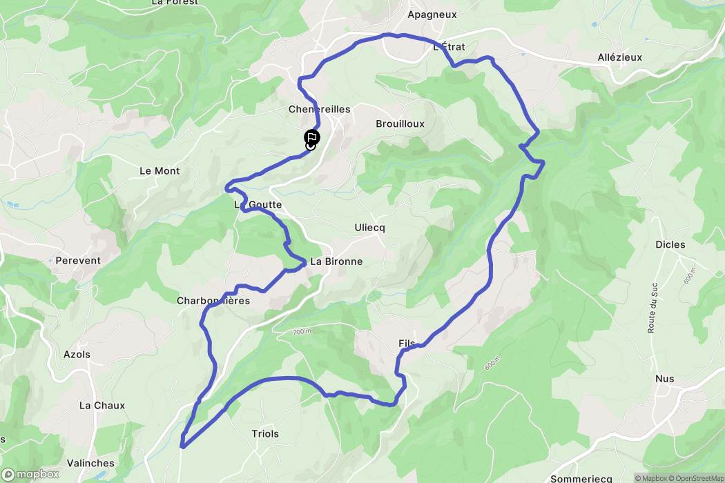 Chenereilles : carte du parcours de randonnée - France
