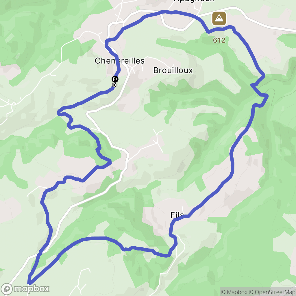 Chenereilles : carte du parcours de randonnée - France