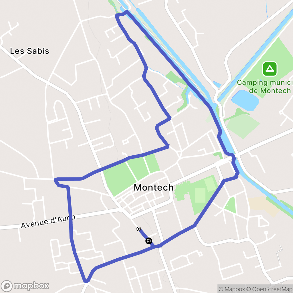 Montech : carte du parcours de randonnée - France